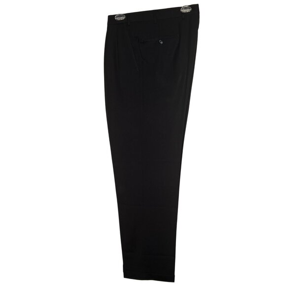 KIRKLAND Signature Men's 38x32 Black Pleated Italian Wool Dress Slacks Career - Picture 1 of 16